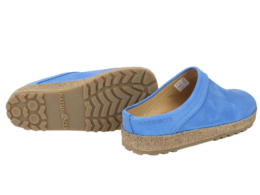 Haflinger Leather Clogs Malmo Blue