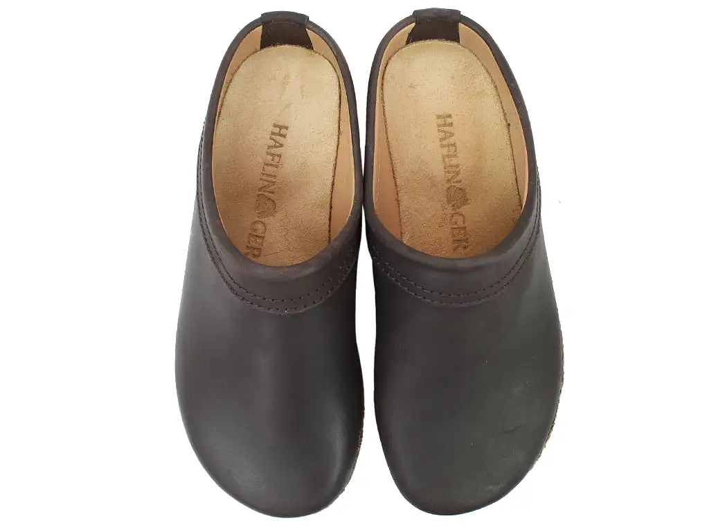 Haflinger Leather Clogs Malmo Brown 708