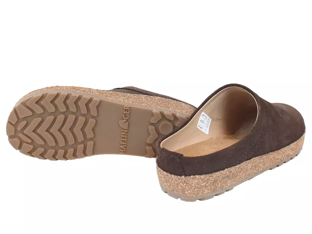 Haflinger Leather Clogs Malmo Brown 916