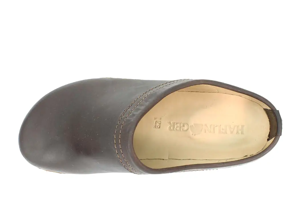 Haflinger Leather Clogs Malmo Brown