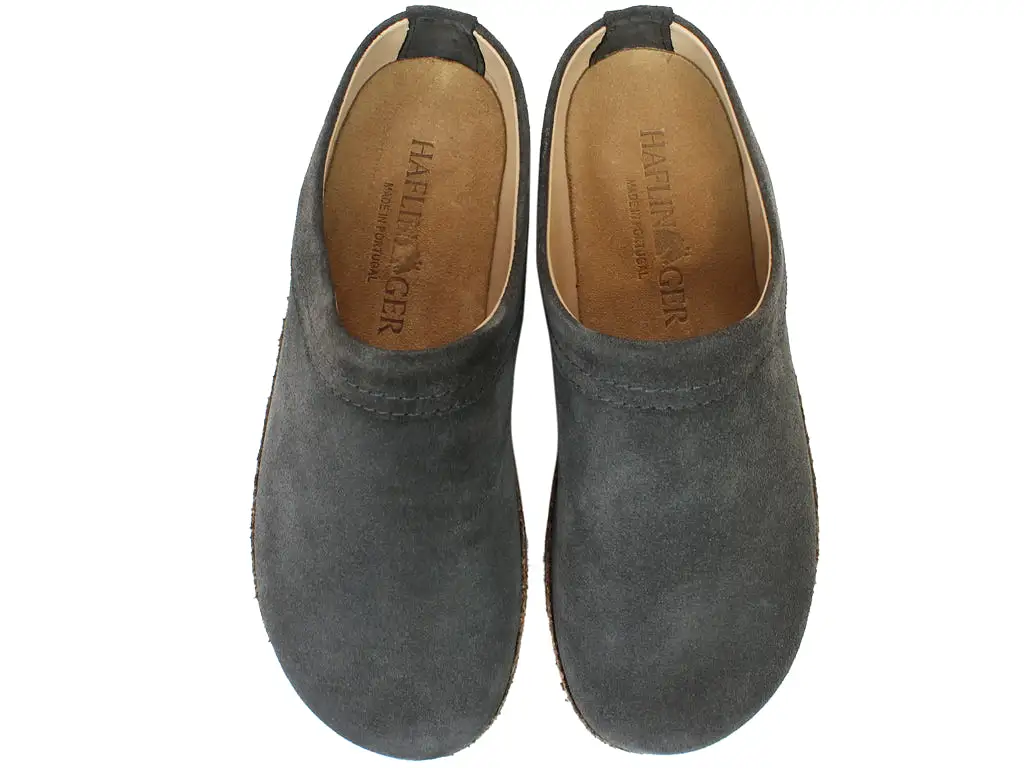 Haflinger Leather Clogs Malmo Graphite