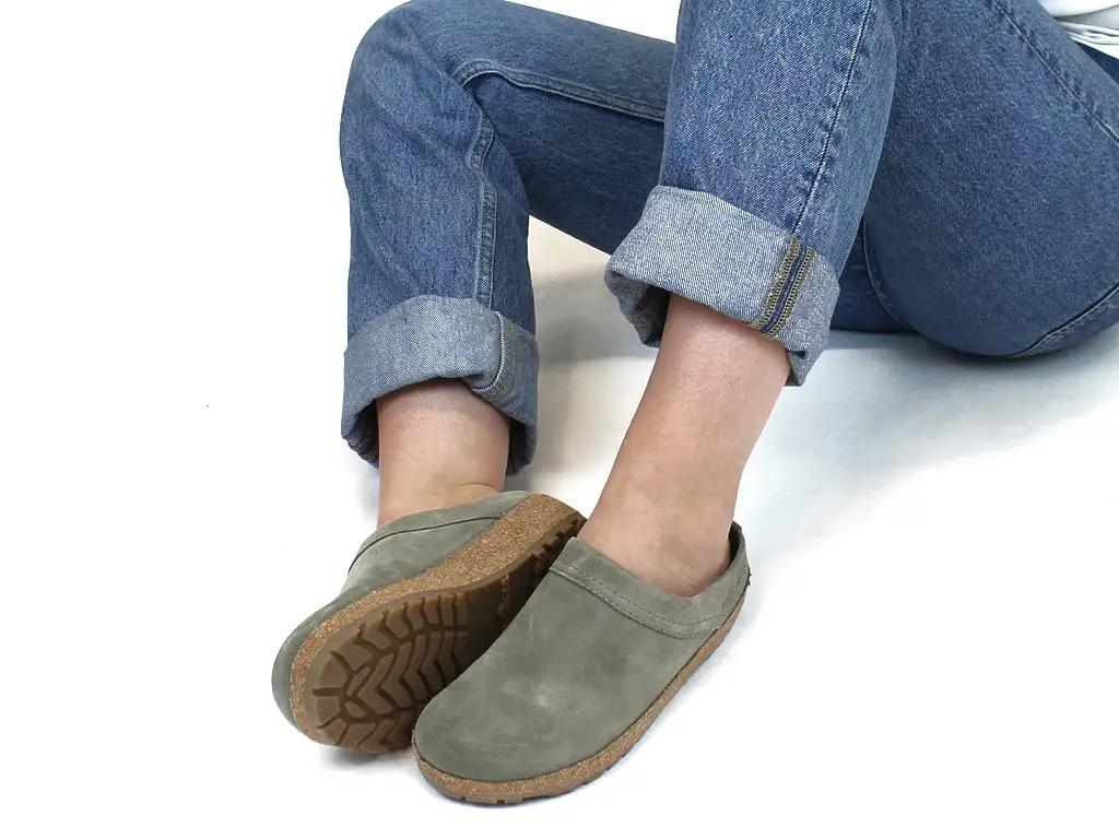 Haflinger Leather Clogs Malmo Khaki