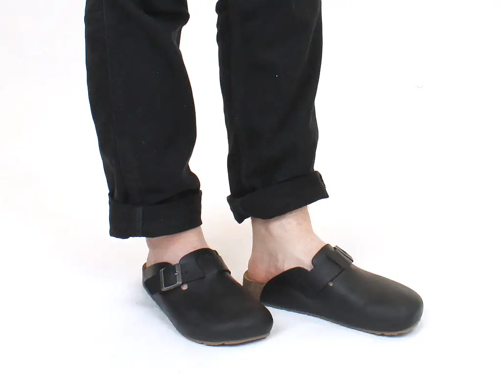 Haflinger Leather Clogs Porto Black