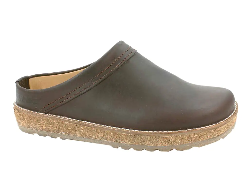 Haflinger Leather Clogs Travel Brown 748