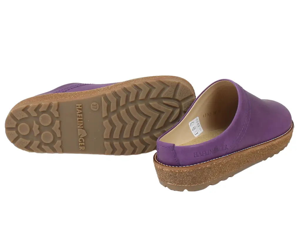 Haflinger Leather Clogs Travel Violet