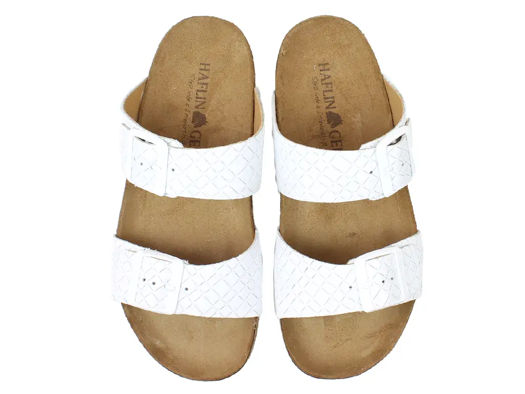 Haflinger Sandals Andrea White Intreccio