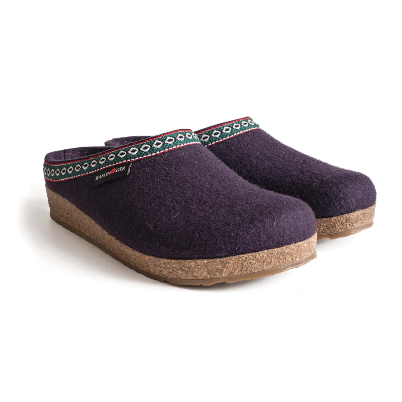 Haflinger Women’s GZ Clog Slippers-Eggplant