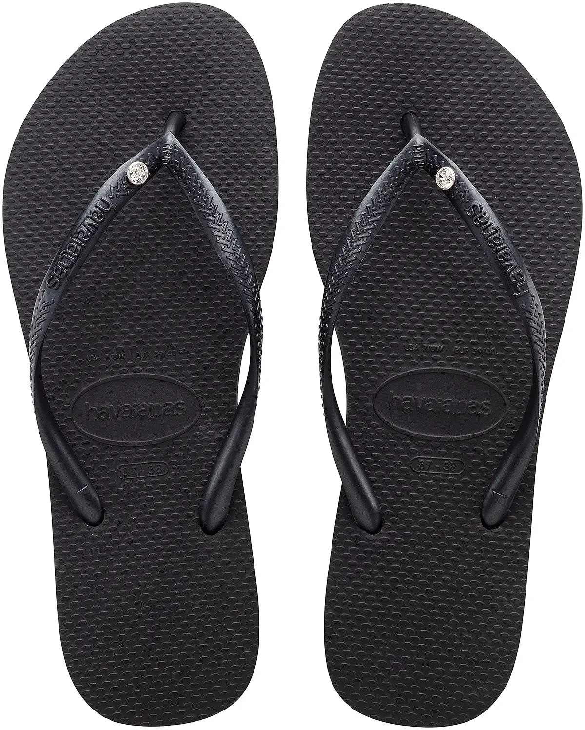 Havaianas Slim Crystal In Black For Women