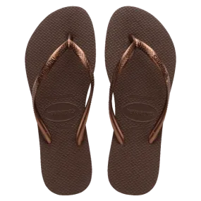 Havaianas Slim Metallic Dark Brown/Metal Accoused