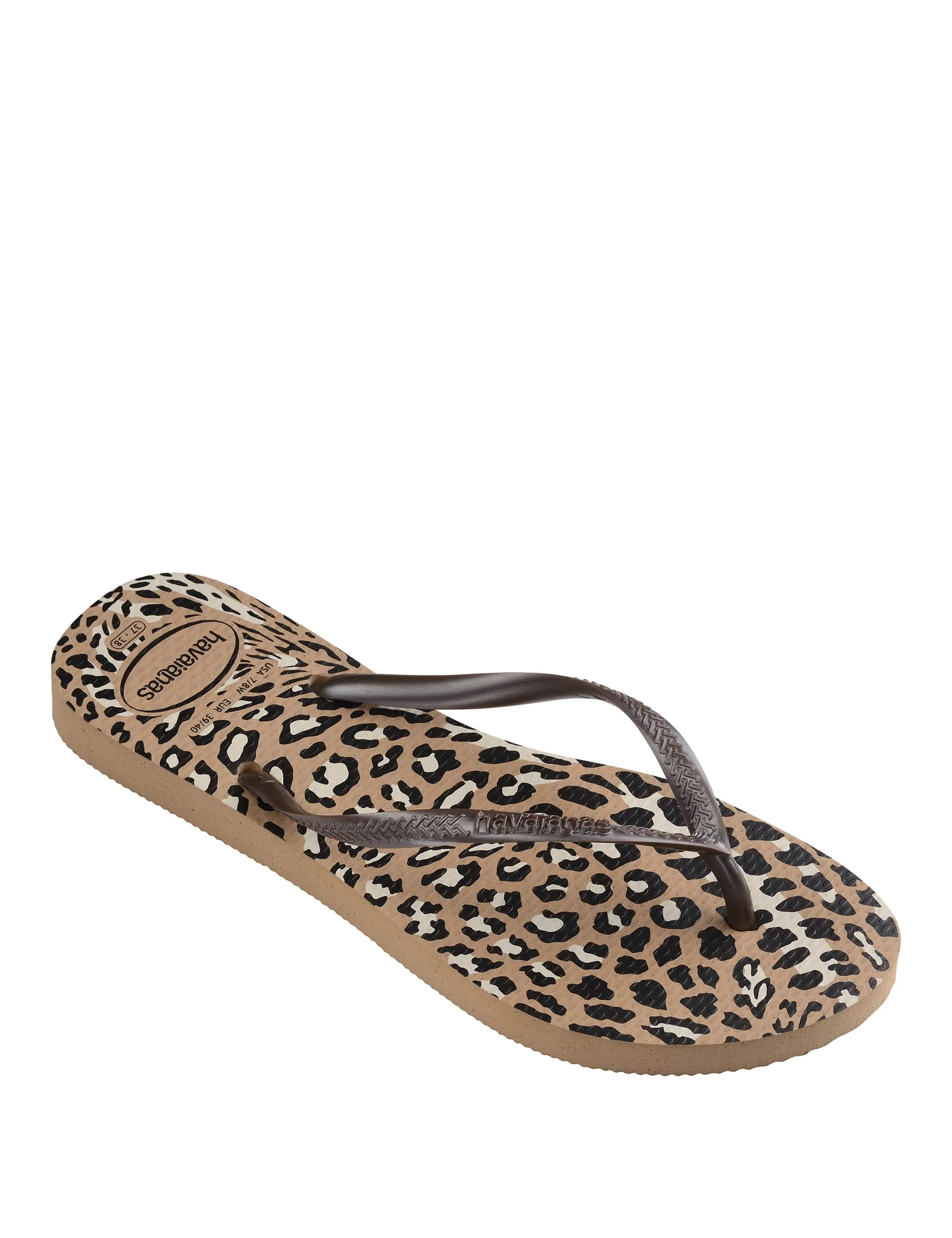 Havaianas Women's Animal Print Flip Flops - 35/36 - Natural Mix, Natural Mix