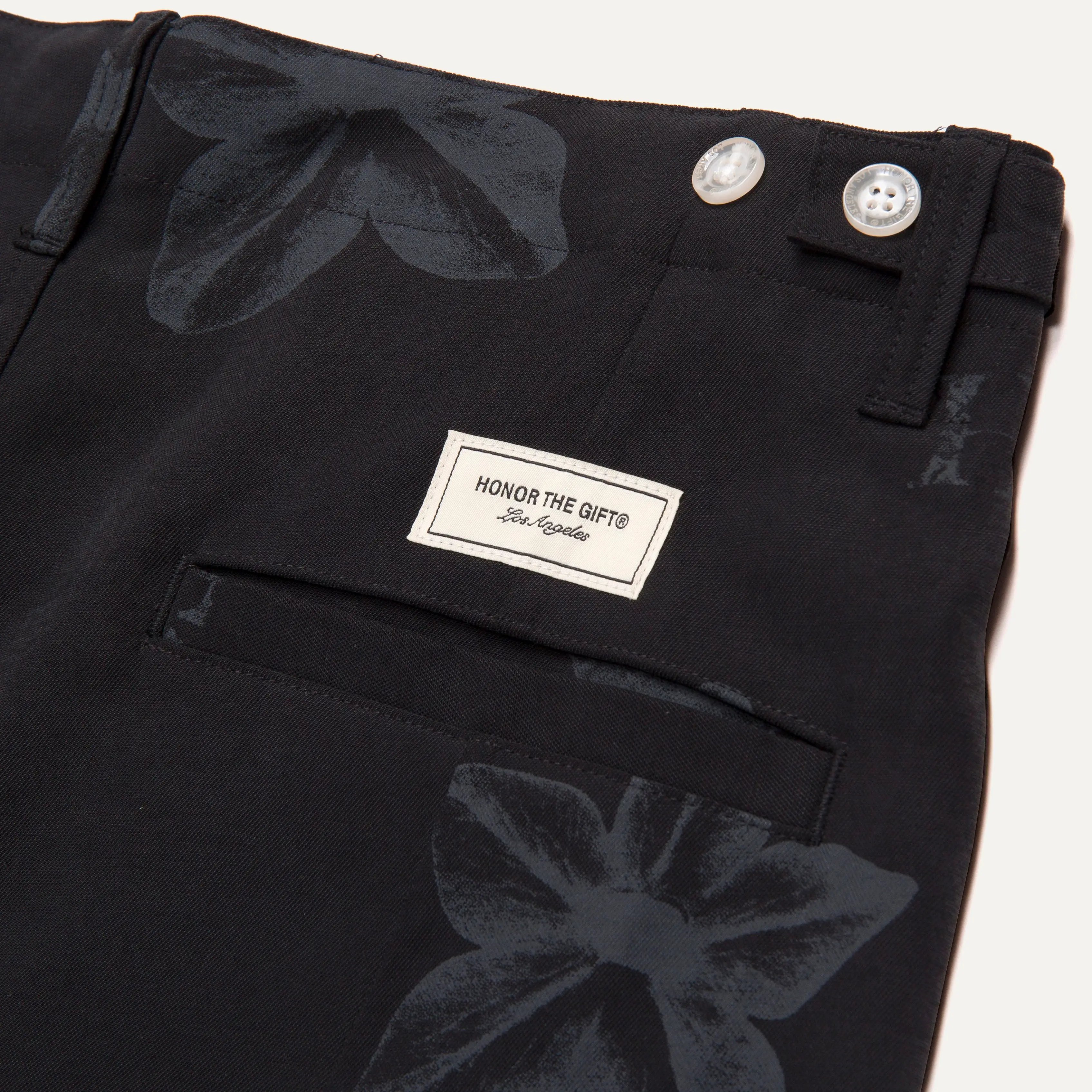 Honor The Gift Flower Canvas Short - Black