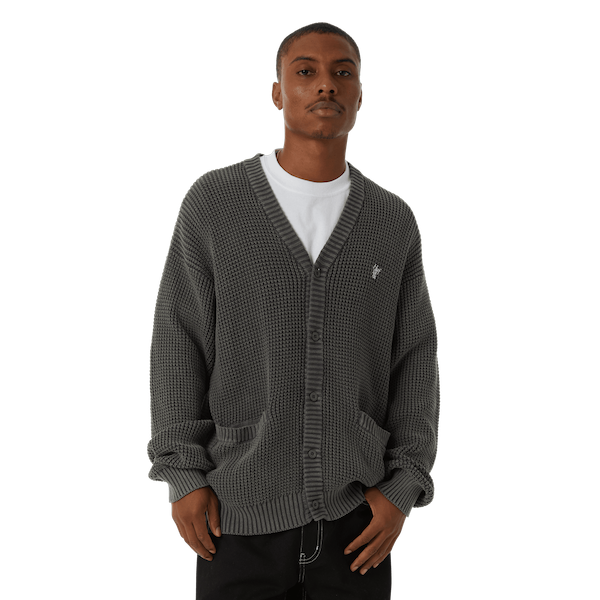 Huf Coolidge Waffle Cardigan - Black