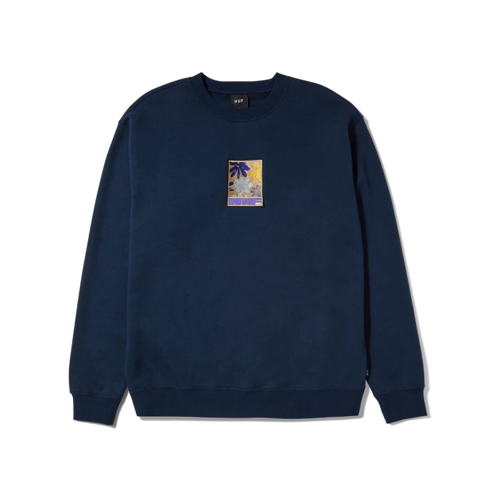 HUF Morning Glory Crewneck Navy