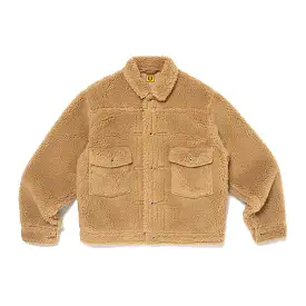 HUMAN MADE WOOL BLENDED BOA FLEECE WORK JACKET - BEIGE