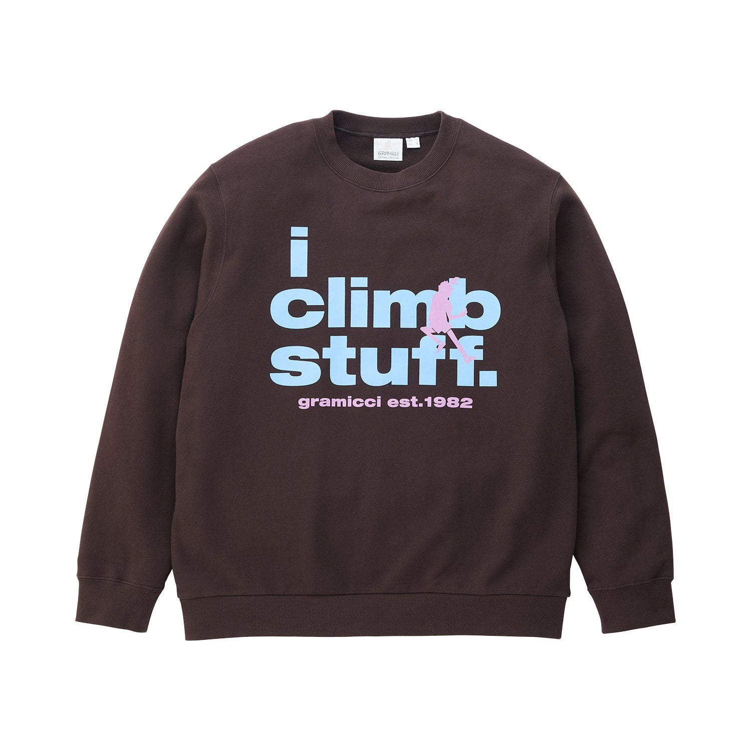 I CLIMB STUFF SWEATSHIRT DEEP BROWN