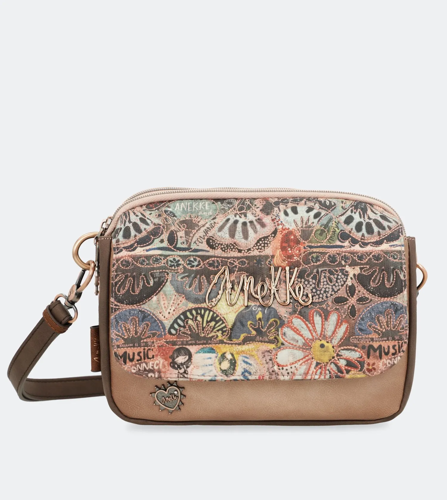 Ixchel Crossbody bag with a zip and a flap