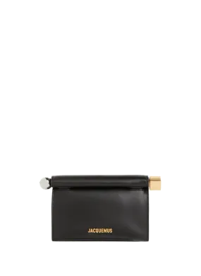 JACQUEMUS   La Petite Pochette Rond Carré clutch  - Black