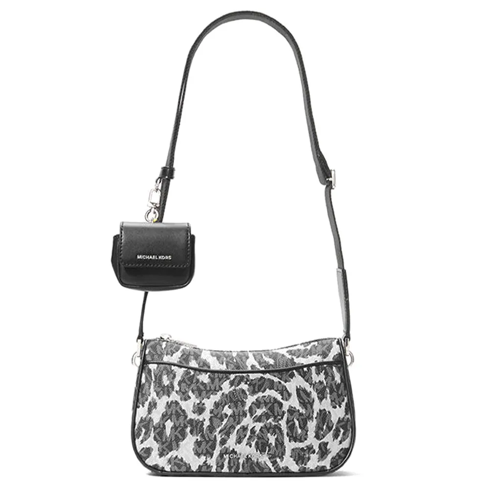 Jet Set Medium Leopard Logo Crossbody Bag with Case for Apple AirPods Pro\u00ab