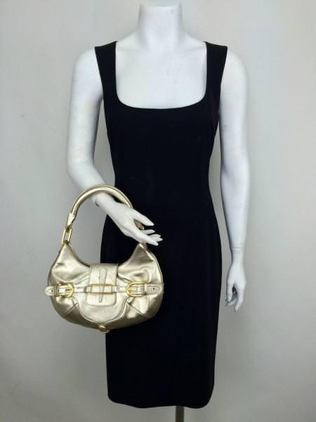 Jimmy Choo Metallic Leather Small Tulita Hobo