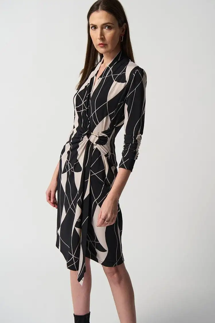 Joseph Ribkoff Abstract Print Wrap Dress - 233104