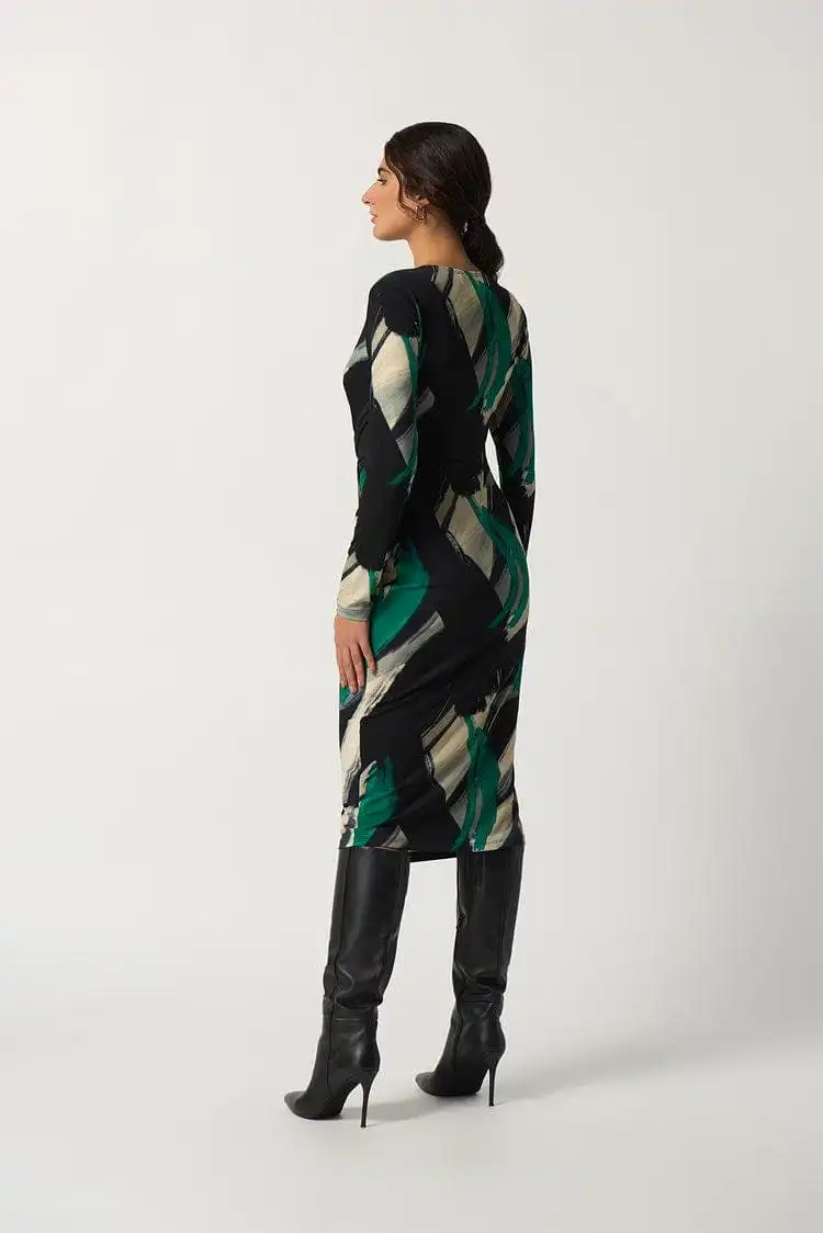 Joseph Ribkoff Abstract Print Wrap Dress - 233127