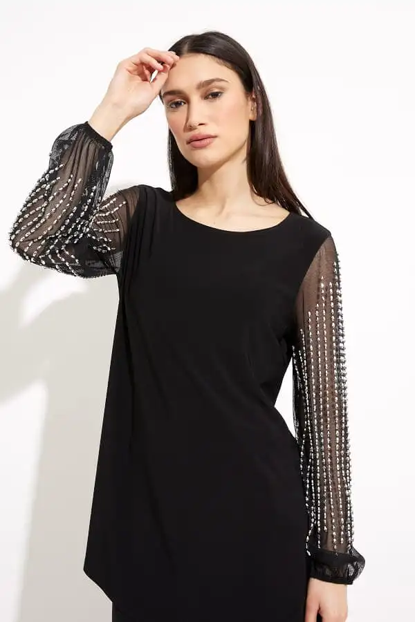 Joseph Ribkoff Bedazzled Sleeve Tunic - 233002 (T)