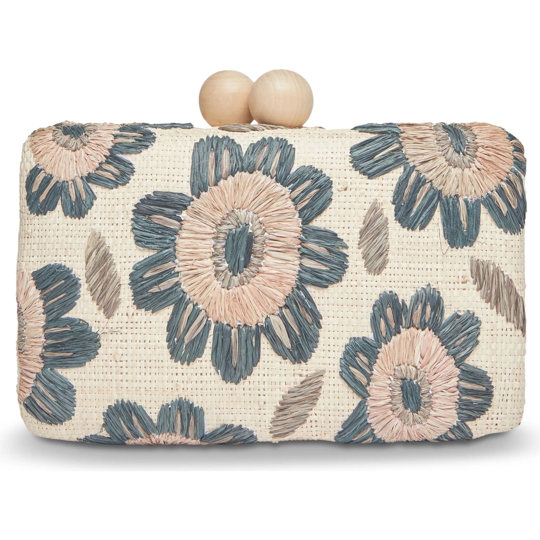 Kayu Women's Bryn Raffia Clutch, Brown Floral