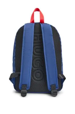 Kids' canvas backpack with all-over stacked logos