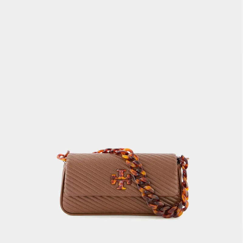 Kira Small Flap Bag - Tory Burch - Leather - Brown