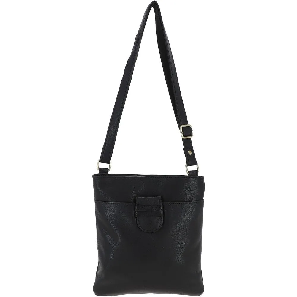 Ladies Michigan Pocket Crossbody Bag Black : M-67