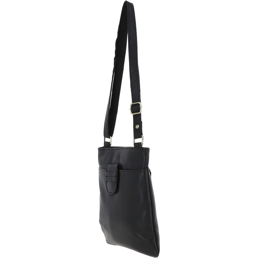 Ladies Michigan Pocket Crossbody Bag Black : M-67