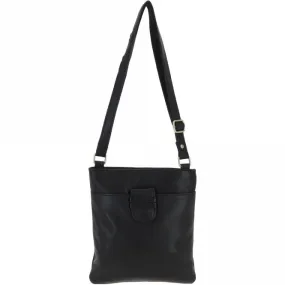 Ladies Michigan Pocket Crossbody Bag Black : M-67