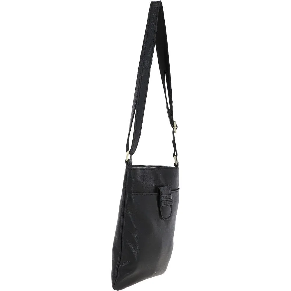 Ladies Michigan Pocket Crossbody Bag Black : M-67