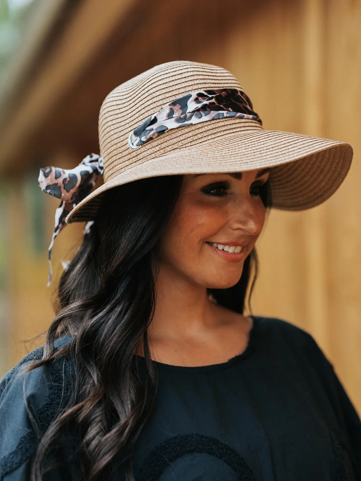 Leopard Ribbon Hat Bea