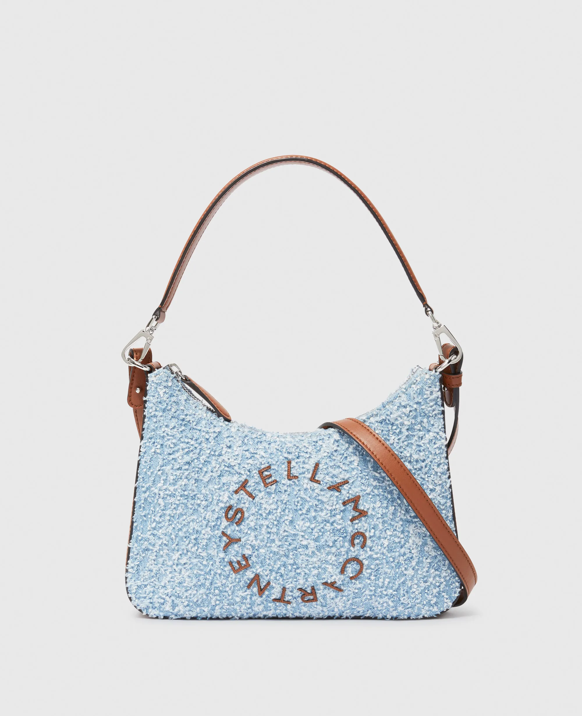 Logo Denim Bouclé Crossbody Shoulder Bag