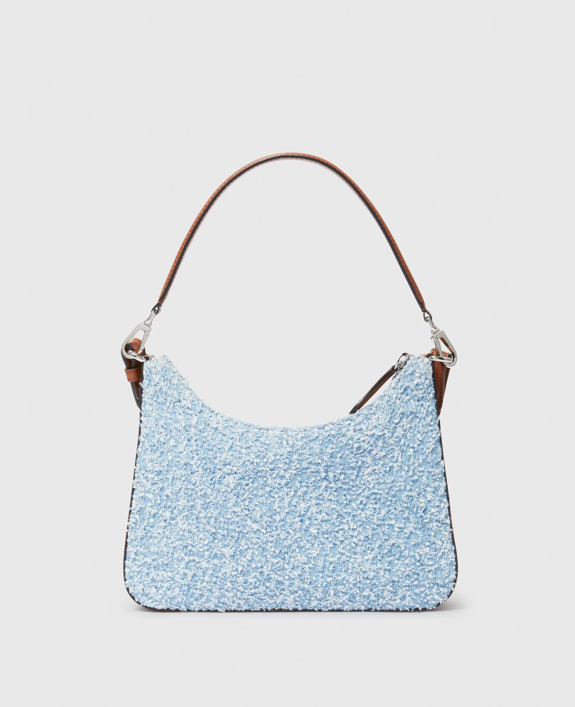 Logo Denim Bouclé Crossbody Shoulder Bag