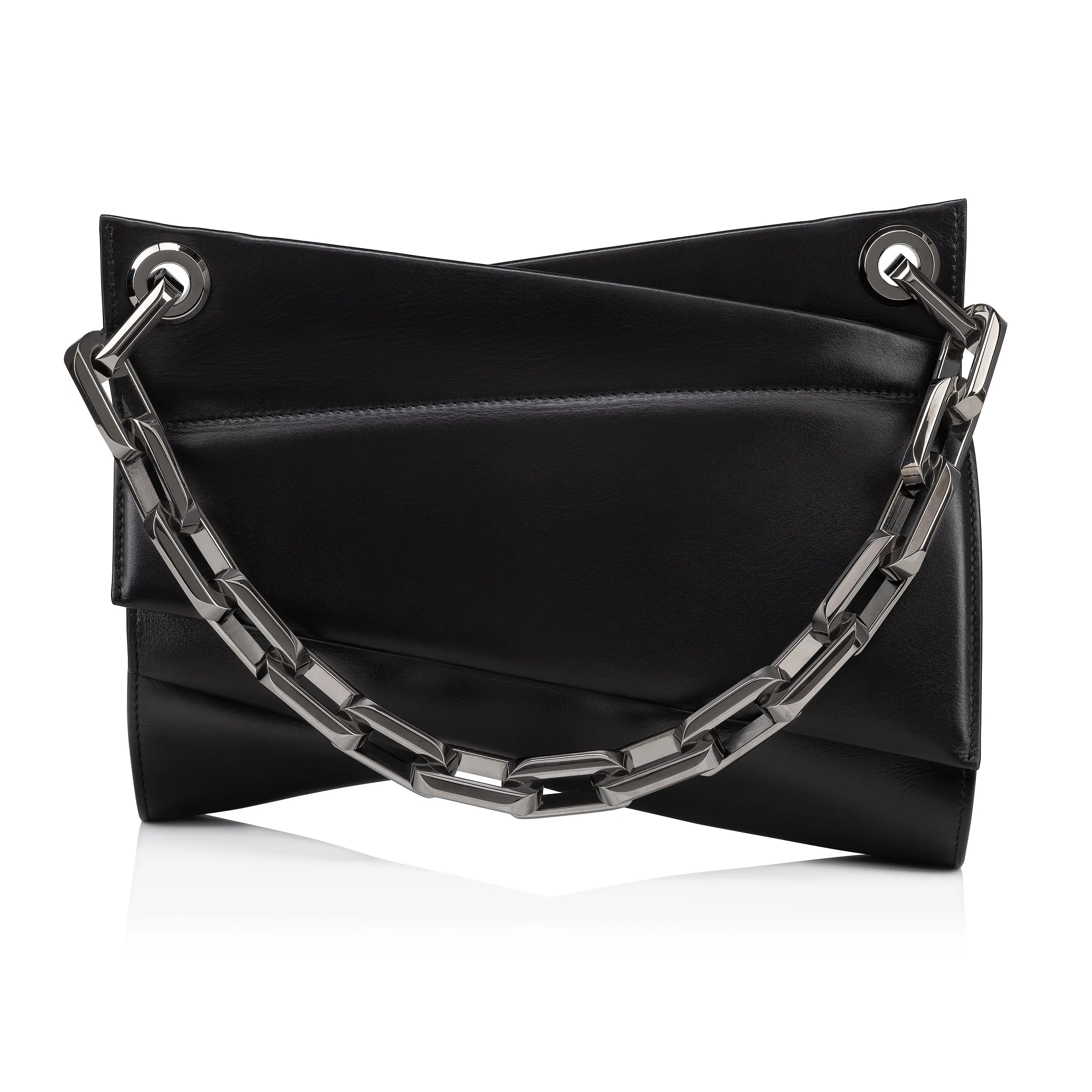 Loubitwist Chain bag - Smooth calf leather - Black