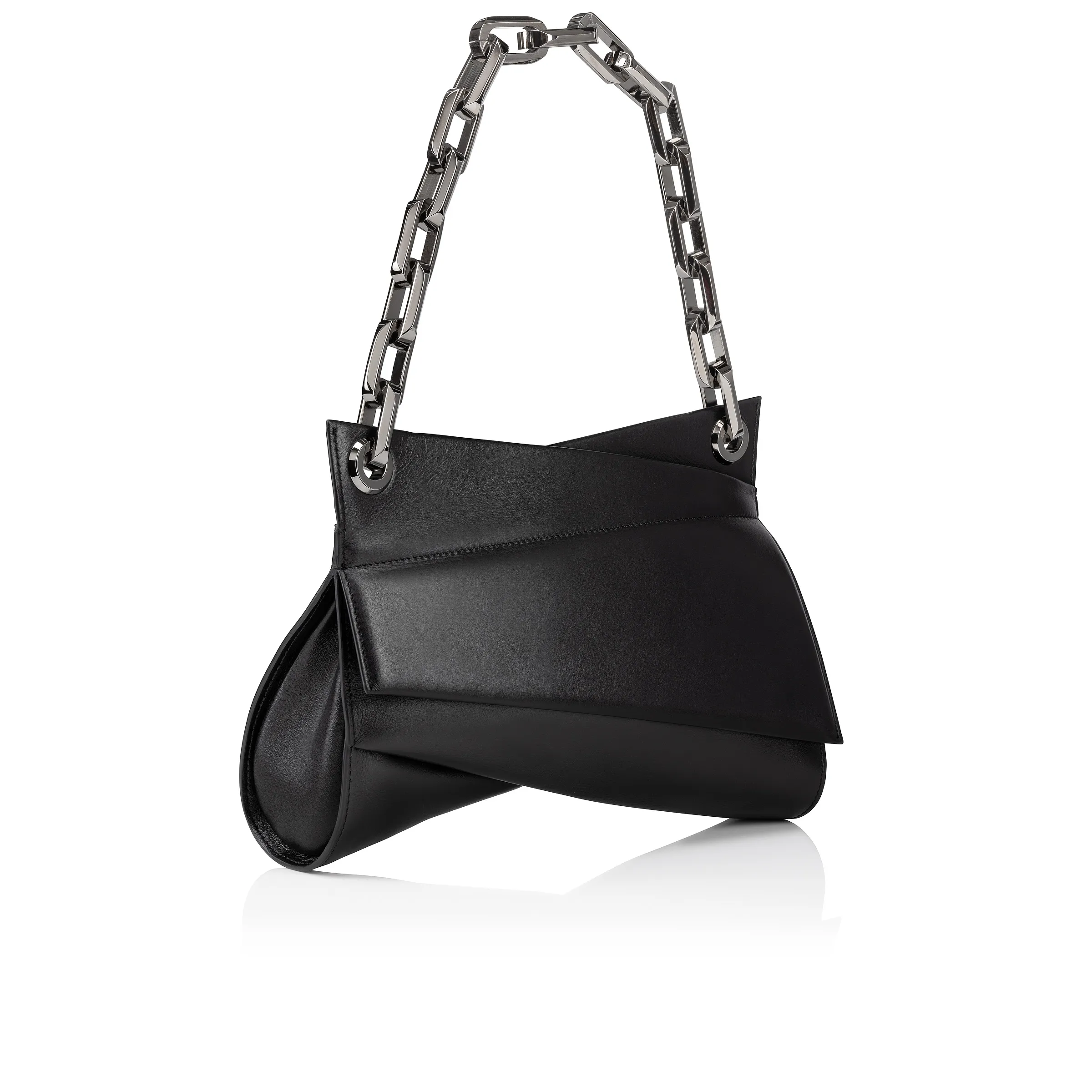 Loubitwist Chain bag - Smooth calf leather - Black