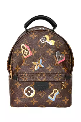 Louis Vuitton 2019 Brown Monogram Love Lock Palm Spring Backpack