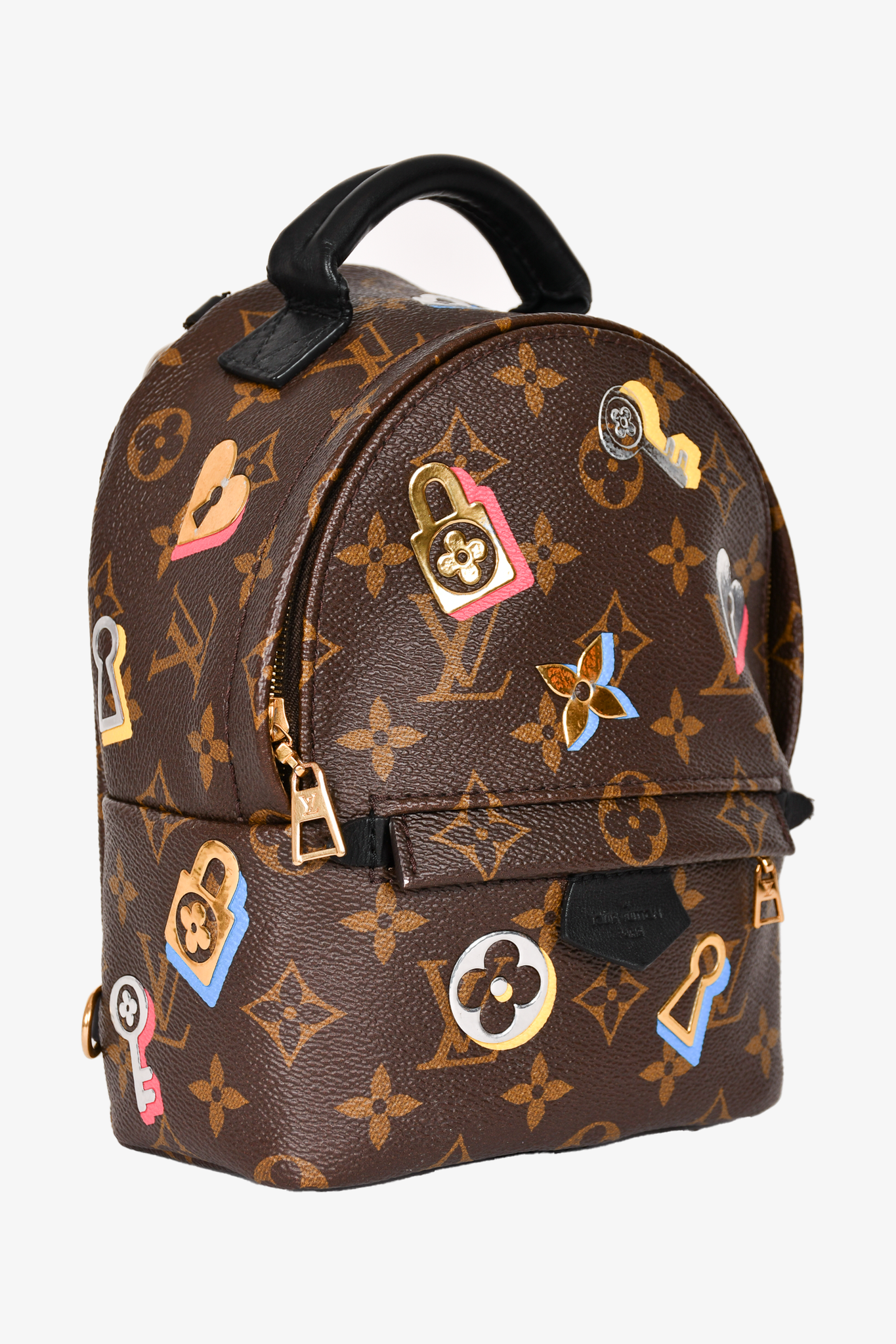 Louis Vuitton 2019 Brown Monogram Love Lock Palm Spring Backpack