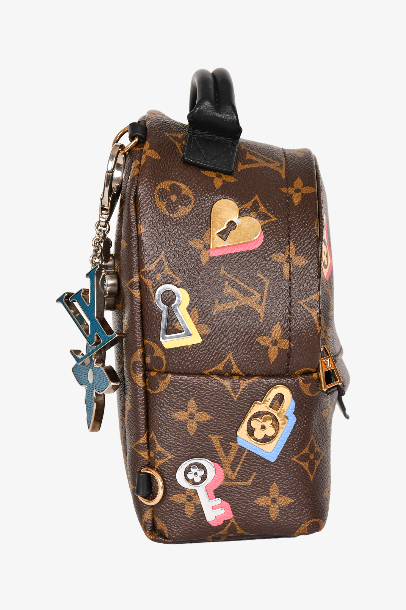 Louis Vuitton 2019 Brown Monogram Love Lock Palm Spring Backpack