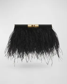 Marlene Medium Ostrich Feather Clutch Bag