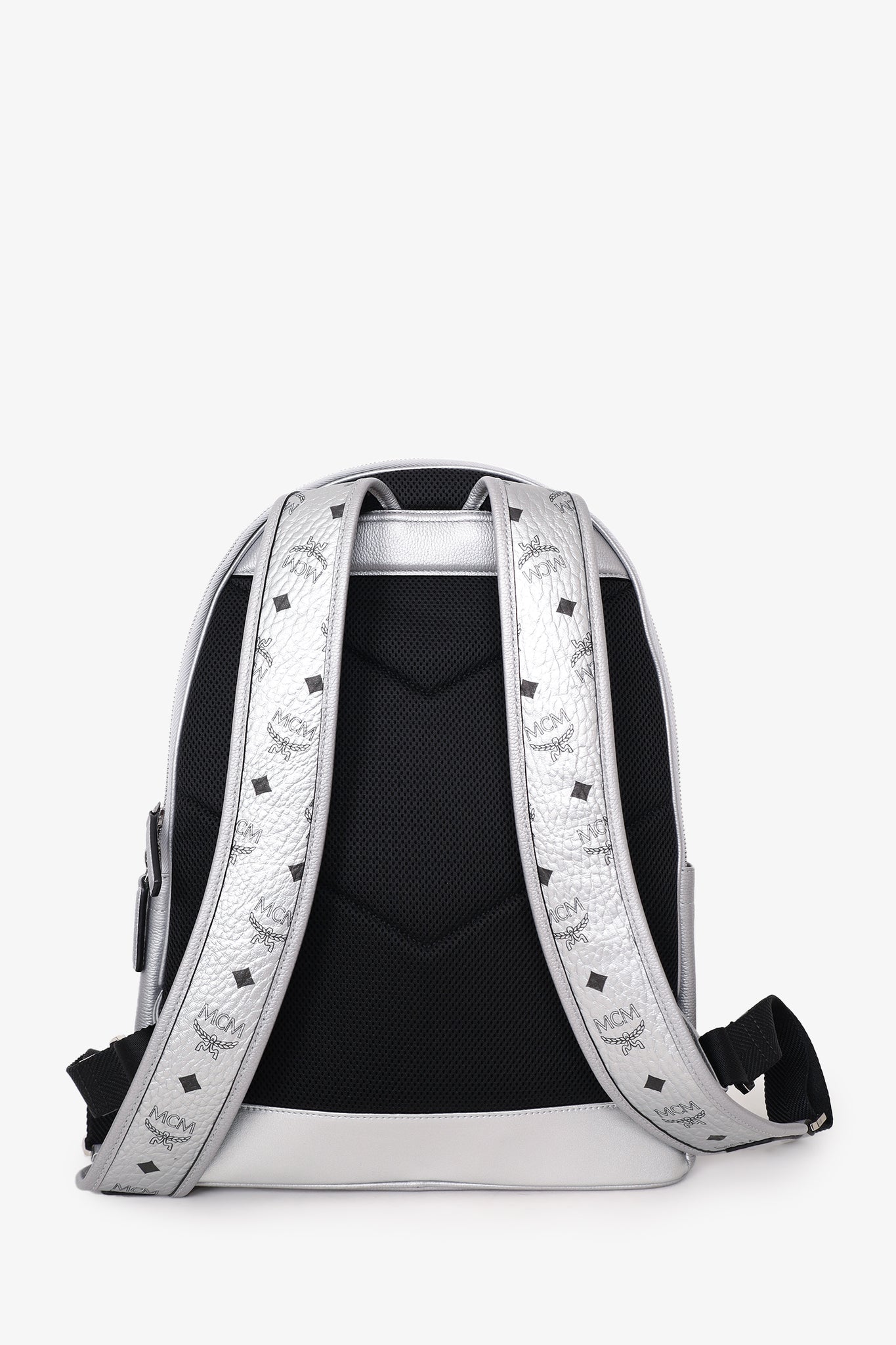 MCM Silver Metallic Large Stark Backpack