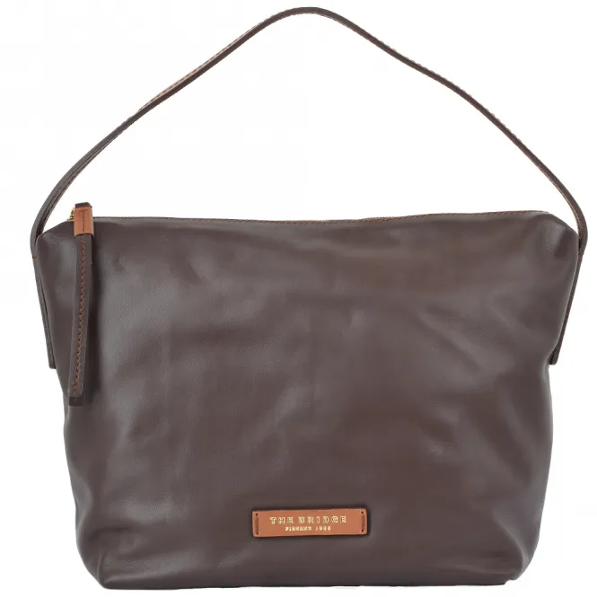 Medium Italian Leather Hobo Bag Brown : 044626 3R 14 NH