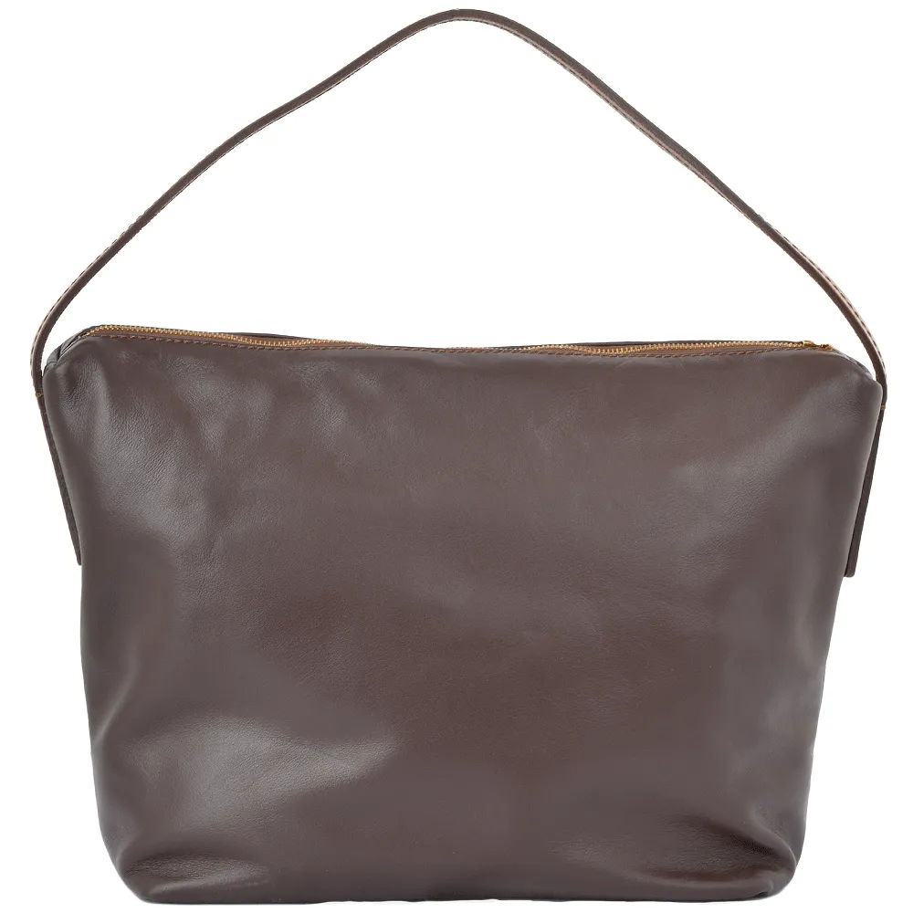 Medium Italian Leather Hobo Bag Brown : 044626 3R 14 NH