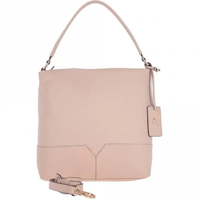 Medium Natural Skin Lined Leather Hobo Bag Panna Cotta: 62130