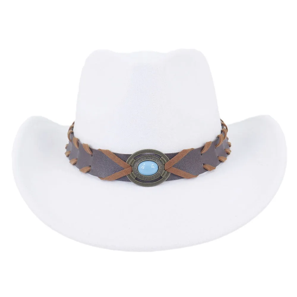 Men and Women Luxury Polyester Western Curling Brim Cowboy Hat