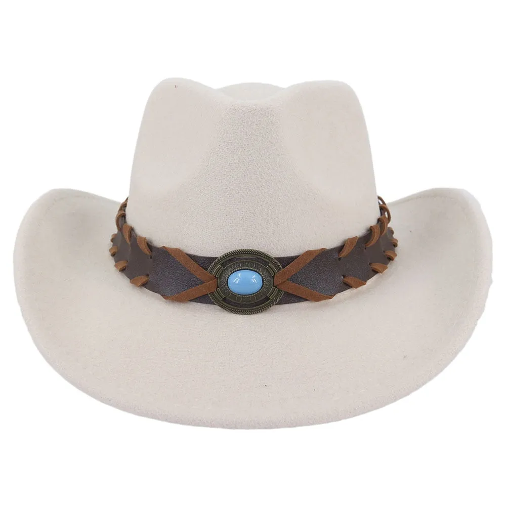 Men and Women Luxury Polyester Western Curling Brim Cowboy Hat