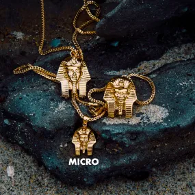 Micro Pharaoh Head Necklace Pendant & Franco Chain