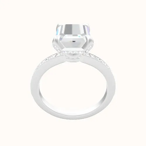 Micropave Engagement Ring With Pave Basket Head